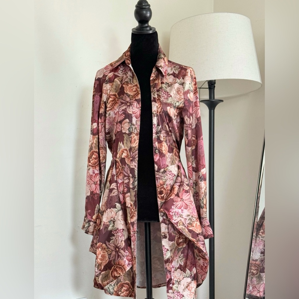 GUESS Floral Long Sleeve Dress/robe